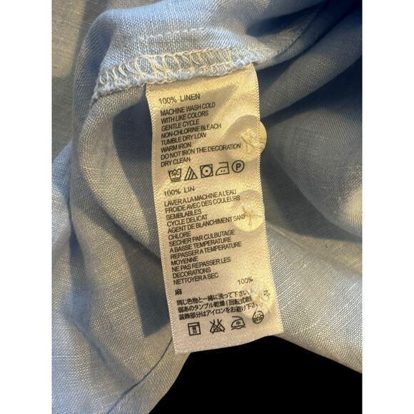 Tommy Bahama Shirt Mens Size XL Blue Relax 100% Linen Long Sleeve Button Up - Picture 3 of 7